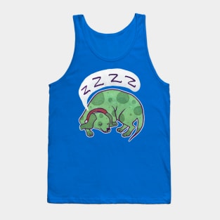 Sleepy Green Puppy Tank Top